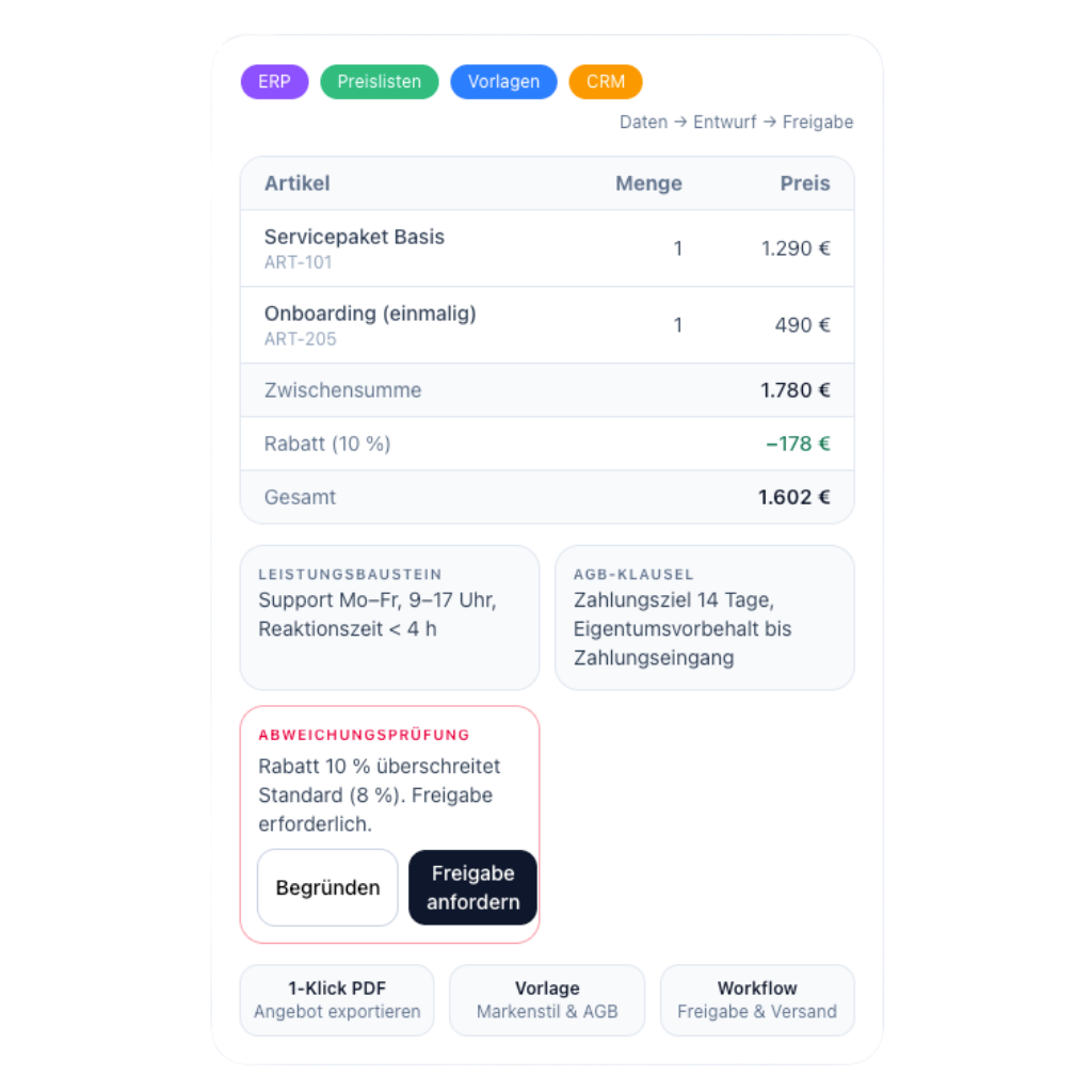 Proposal assistant mockup